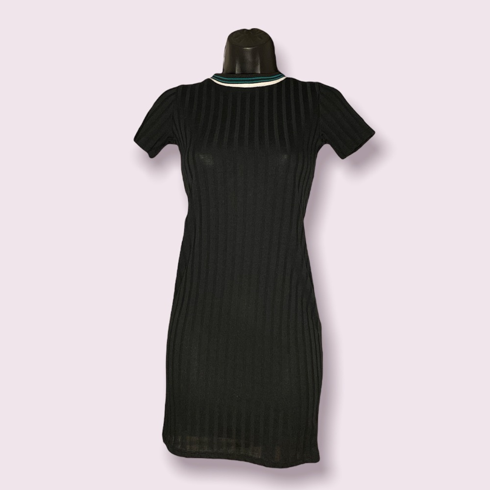 Tight black sporty T-shirt dress